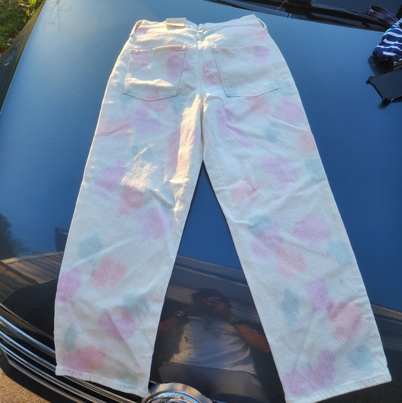 Universal Thread Jeans pants White Pink Blue Bleached - Picture 6 of 11